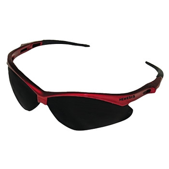 KleenGuard V30 Nemesis Safety Glasses, Smoke, Polycarbonate Lens, Anti-Fog, Red Frame/Temples, Nylon (1 PR / PR)