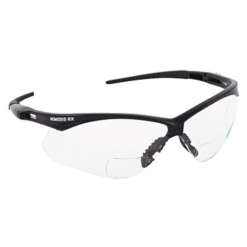 KleenGuard V60 Nemesis Rx Readers Prescription Safety Glasses, Clear, Polycarbonate Scratch-Resistant Lens, Black Frame/Temples, +1.0 (1 PR / PR)