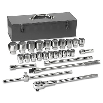 GEARWRENCH 27 Piece Surface Drive Socket Sets With 24 Tooth Ratchet, 1/2 in, 12 Point (1 EA / EA)