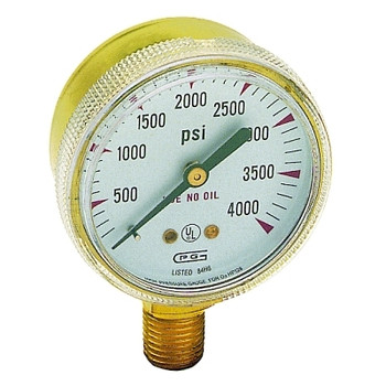 Gentec 2 in Pressure Gauge, 100 psi (tensile), Brass, 1/4 in NPT(M) (1 EA / EA)