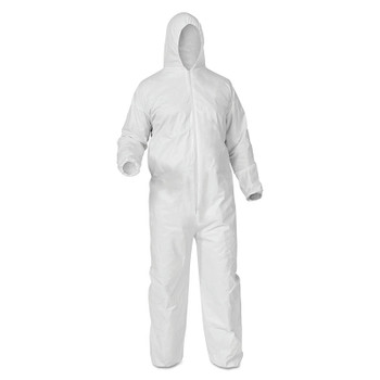 Kimberly-Clark Professional KleenGuard A35 Economy Liquid & Particle Protection Coveralls, Zipper Front/Elastic Wrists/Ankles/Hood, White, 3XL (1 CA  / CA )