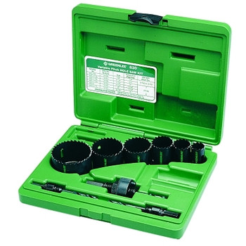 Greenlee Bi-Metal Hole Saw Kits, 9-Piece, 7/8 in-2 1/2 in Cut Diam. (1 KIT / KIT)