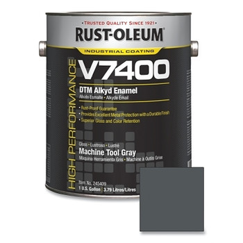 Rust-Oleum High Performance V7400 System DTM Alkyd Enamel, 1 Gal, Machine Gray, High-Gloss (2 CN / CA)