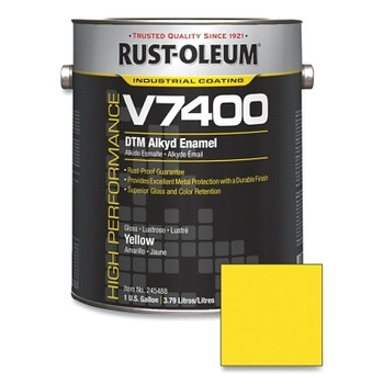 Rust-Oleum High Performance V7400 System DTM Alkyd Enamel, 1 Gal, Yellow, High-Gloss (2 CN / CA)