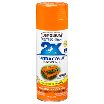 Rust-Oleum Painter's Touch 2X Ultra Cover Ultra Cover Gloss Spray Paint, 12oz, Real Orange (6 CN / CA)