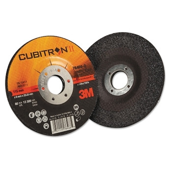 3M Abrasive Cubitron II Depressed Center Grinding Wheel, 4-1/2 in dia, 1/4 in Thick, 5/8 in -11 Arbor, 36 Grit (20 WH / CA)