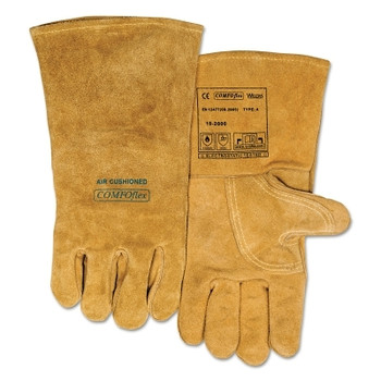 Best Welds COMFOflexPremium Leather Welding Gloves, Leather, Small, Buck Tan (1 PR / PR)