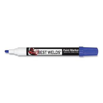 Best Welds Prime-Action Paint Marker, Reversible Chisel/Bullet Tip, Blue (12 EA / BX)