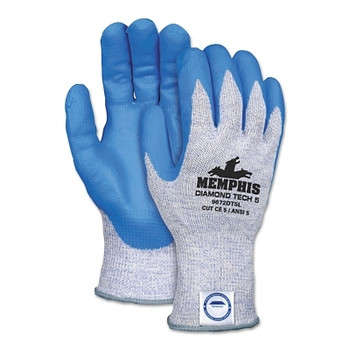 MCR Safety Diamond Tech 5 Gloves, 2X-Large, Blue/White (1 PR / PR)