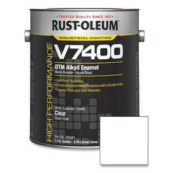 Rust-Oleum High Performance V7400 System DTM Alkyd Enamel, 1 Gal, Clear, High-Gloss (2 CN / CA)