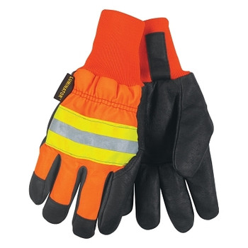 MCR Safety Luminator Drivers Gloves, X-Large, Leather, Thermosock, Orange (12 PR / DZ)