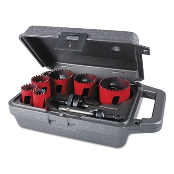M.K. Morse Hole Saw Kit, 9-Pc Electrician's Bi-Metal Hole Saws with Arbors and Case (1 KT / KT)