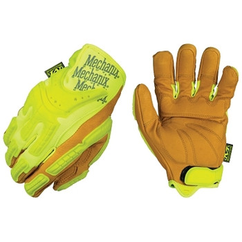 Mechanix Wear Hi-Viz CG Heavy Duty Leather Work Gloves, Hi-Viz Yellow, Large (1 PR / PR)