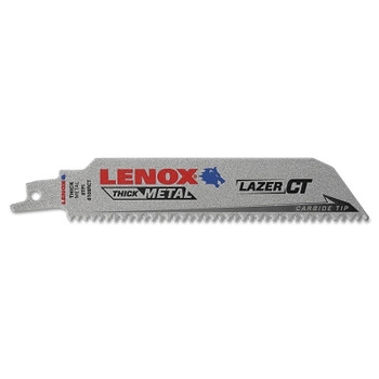 Lenox Lazer CT Reciprocating Saw Blades, 6 in x 1 in, 8 TPI, Metal (1 EA / EA) Lenox Lazer CT Reciprocating Saw Blades, 6 in x 1 in, 8 TPI, Metal (1 EA / EA)