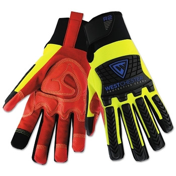 West Chester R2 RigAce Rigger Gloves with Silicone Palm, 3X-Large, Bright Red, 6 PR/Case (72 PR / CA)