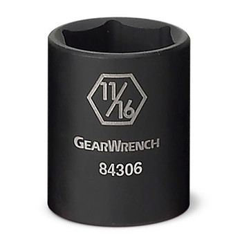 GEARWRENCH 6 Point Standard Impact SAE Sockets, 3/8 in Dr, 9/16 in Opening (1 EA / EA)