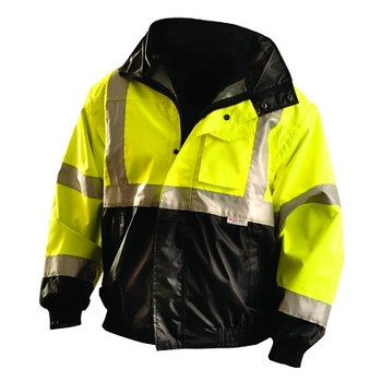 OccuNomix Premium Four-Way Original Bomber Jacket, 5X-Large, Polyester, Hi-Vis Yellow (1 EA / EA)