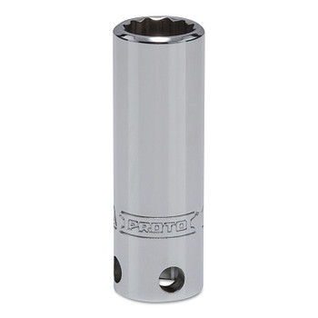 Proto Tether-Ready Drive Deep Sockets, 3/8 in Drive, 12 mm, 2 1/8 in L, 12 Points (1 EA / EA)