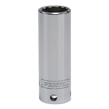 Proto Tether-Ready Drive Deep Sockets, 3/8 in Drive, 17 mm, 2 3/4 in L, 12 Points (1 EA / EA)