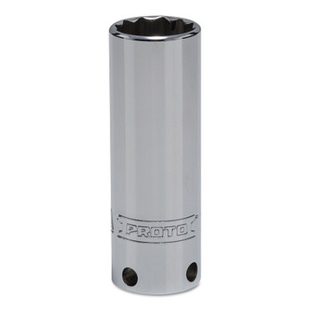 Proto Tether-Ready Drive Deep Sockets, 3/8 in Drive, 18 mm, 2 3/4 in L, 12 Points (1 EA / EA)