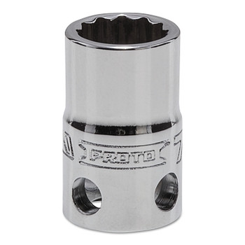 Proto Tether-Ready Drive Deep Sockets, 3/8 in Drive, 7/16 in, 1 3/32 in L, 12 Points (1 EA / EA)