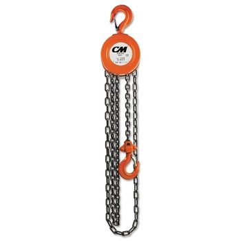 CM Columbus McKinnon Series 622 Hand Chain Hoist, 1 Ton Capacity, 20 ft Lifting Height, 77 lbf (1 EA / EA)