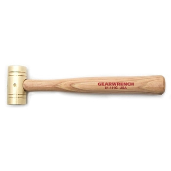 GEARWRENCH Brass Hammers with Hickory Handle, 1 lb Head, 1.25 in Face (1 EA / EA)