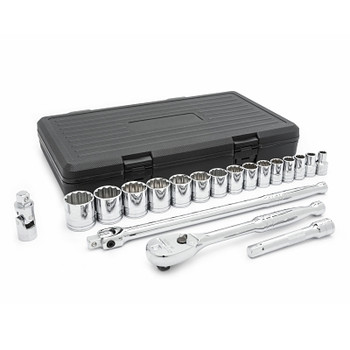 GEARWRENCH 19 Pc. 12 Point Standard SAE Mechanics Tool Sets, 1/2 in Dr (1 ST / ST) GEARWRENCH 19 Pc. 12 Point Standard SAE Mechanics Tool Sets, 1/2 in Dr (1 ST / ST)