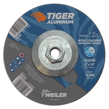 Weiler Aluminum Combo Wheels, 6 in Dia., 5/8 in Arbor, Type 27, 24 Grit, Alum. Oxide (10 EA / PK)