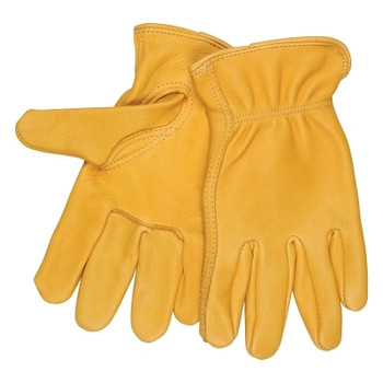 MCR Safety Regular Deer Grain Leather Driver Gloves, Small, Gold (12 PR / DZ)