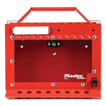 Master Lock Red Steel Group Lockout Box, Max Number of Padlocks: 15, 6-7/8 in x 8-3/8 in (1 EA / EA)