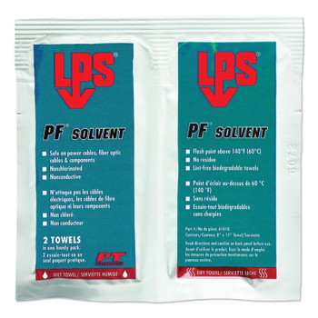 LPS 61410 Pf Solvent Degreaser Wet/Dry Wipes Tandem Pack (144 EA / CS)
