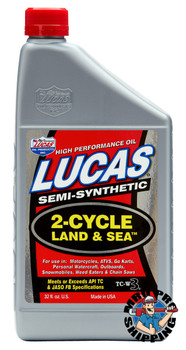 Lucas Oil Semi-Synthetic TC-W3 2-Cycle Land and Sea Oil, 1 Quart (6 BTL / CS)