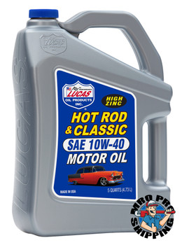 Lucas Oil Hot Rod & Classic Car HP Motor Oil SAE 10W-40, 5 Quart (3 BTL / CS)