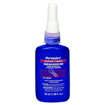 Permatex Permanent Strength Red Threadlocker, 50 mL, 1 in Thread, Red (1 TUBE / TUBE)