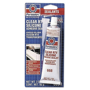 Permatex Clear RTV Silicone Adhesive Sealant, 3 oz Tube, Clear (12 EA / CS)