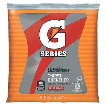 Gatorade G Series 02 Perform Thirst Quencher Instant Powder, 21 oz, Pouch, 2.5 gal Yield, Fruit Punch (32 EA / CA)