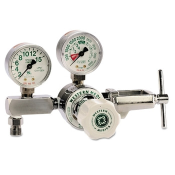 Western Enterprises M1 Series Flow Gauge Regulators, Oxygen, 2-15 LPM, CGA-870 Yoke, 3,000 psi inlet (1 EA / EA)