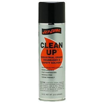 Jet-Lube CLEAN-UP Industrial Degreaser and Safety Solvent, 18 oz, Aerosol Can, Ether Scent (12 CAN / CS)