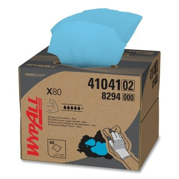 Kimberly-Clark Professional WypAll X80 Cloth, BRAG Box, Blue, 160 per box (1 BX / BX)
