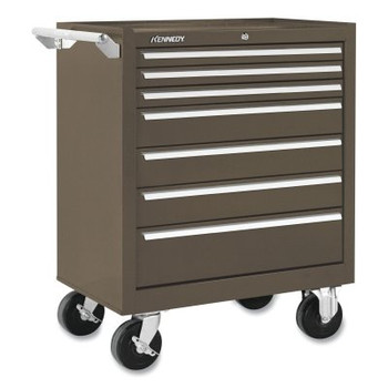 Kennedy Industrial Series Roller Cabinet, 29 x 20 x 35 in, 7 Drawers, Brown, w/Slide (1 EA / EA)