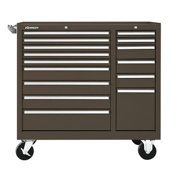 Kennedy Mintenance Cart, 39-3/8 in W x 18 in D x 39 in H, 15 Drawers, Brown (1 EA / EA)