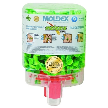 Moldex PlugStation Earplug Dispenser, Disposable Plastic Bottle, Small Foam Earplugs, Bright Green, Meteors (250 EA / DI)