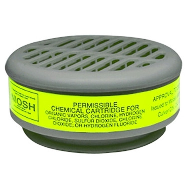 Moldex 8000 Series Gas/Vapor Cartridge, Organic Vapors/Acid Gases, Yellow (1 PR / PR)