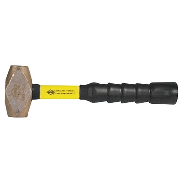Nupla Classic Nuplaglas Non-Sparking Brass Hammer, 4 lb Head, 12 in Fiberglass Handle, Super Grip (1 EA / EA)
