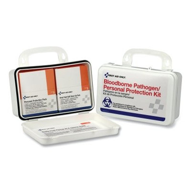 First Aid Only Bloodborne Pathogens Kit, Weatherproof Plastic, 27 Pieces, Wall Mount (1 KT / KT)