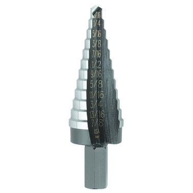 Irwin Unibit High Speed Steel Fractional Self-Starting, 3/16 in to 7/8 in, 12 Steps (1 EA / EA)