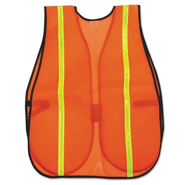 MCR Safety Safety Vests, One Size Fits Most, Orange w/Lime Stripe (1 EA / EA)
