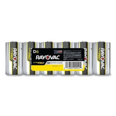 RAYOVAC Ultra Pro Alkaline Battery, 1.5V, D, Shrink Pack, 6/PK (6 EA / PK)