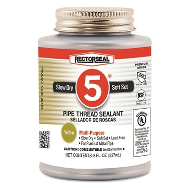 Rectorseal No. 5 Pipe Thread Sealant, 1/2 Pint Can, Yellow (1 CAN / CAN)